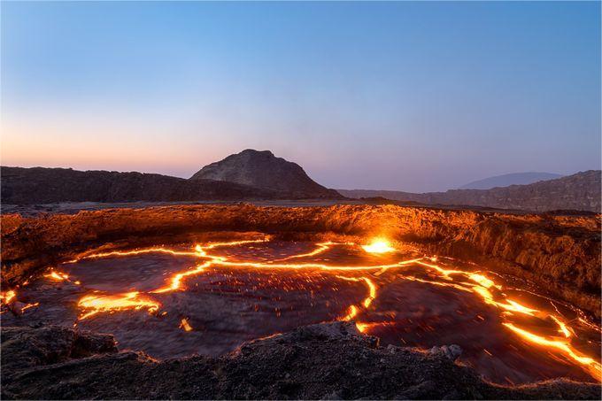Erta Ale volcano in Ethiopia — fiery lava lake in the Danakil Depression