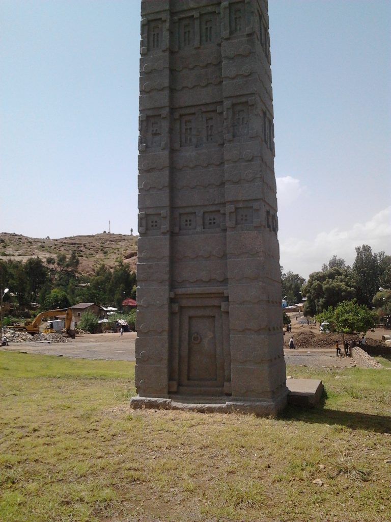 Obelisk of Axum in northern Ethiopia — ancient Aksumite granite stele symbolizing royal power, heritage, and Ethiopia’s timeless civilization